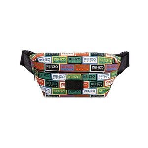 KENZO PARIS Mens Belt Bag Black Monogram Logo Fanny Pack $330